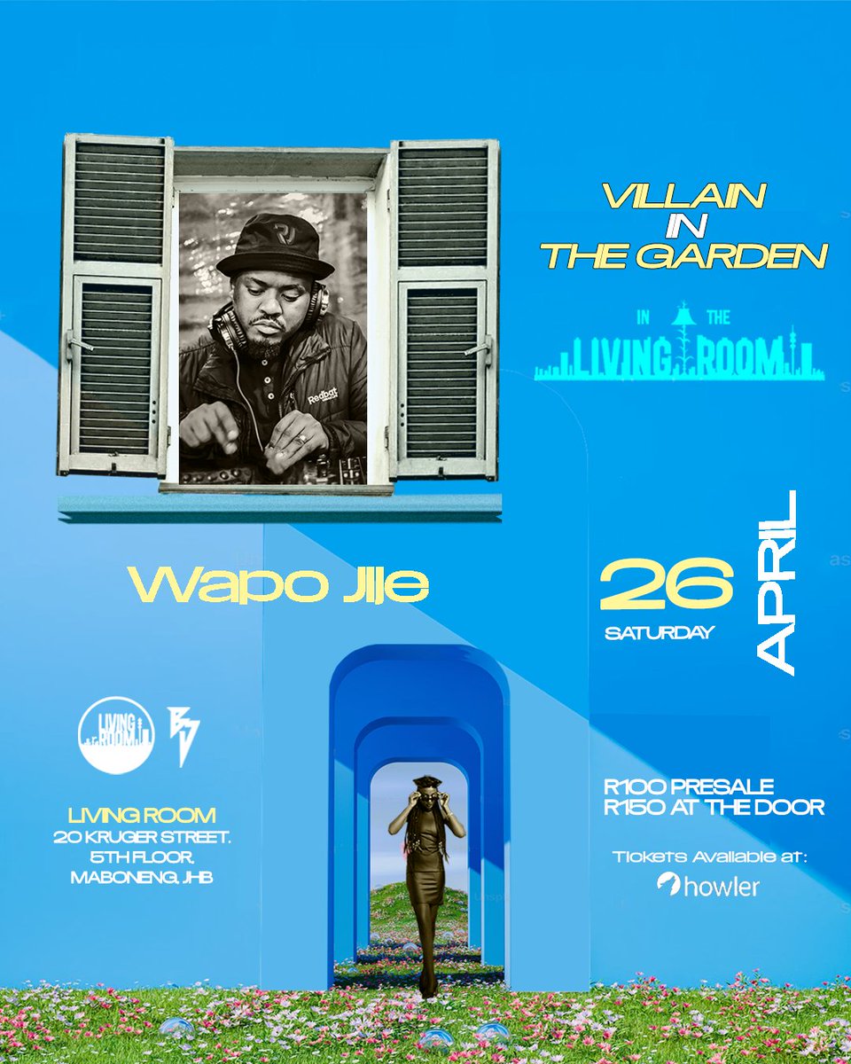 Black Villain (@blackvillain_sa) on Twitter photo #VillainInTheGarden 🏙🌿🌱 presents: <a href="/WAPOJije/">WAPO Jije📿</a>
A creator of a sound that is both immersive & otherworldly. He'll be sharing his sonic story with us on the 26th of April <a href="/LivingRoomJozi/">IG: LivingRoom_Jozi</a>. Tickets ⬇️
howler.co.za/villain-in-the… #VillainInTheGarden 🏙🌿🌱 presents: <a href="/WAPOJije/">WAPO Jije📿</a>
A creator of a sound that is both immersive & otherworldly. He'll be sharing his sonic story with us on the 26th of April <a href="/LivingRoomJozi/">IG: LivingRoom_Jozi</a>. Tickets ⬇️
howler.co.za/villain-in-the…