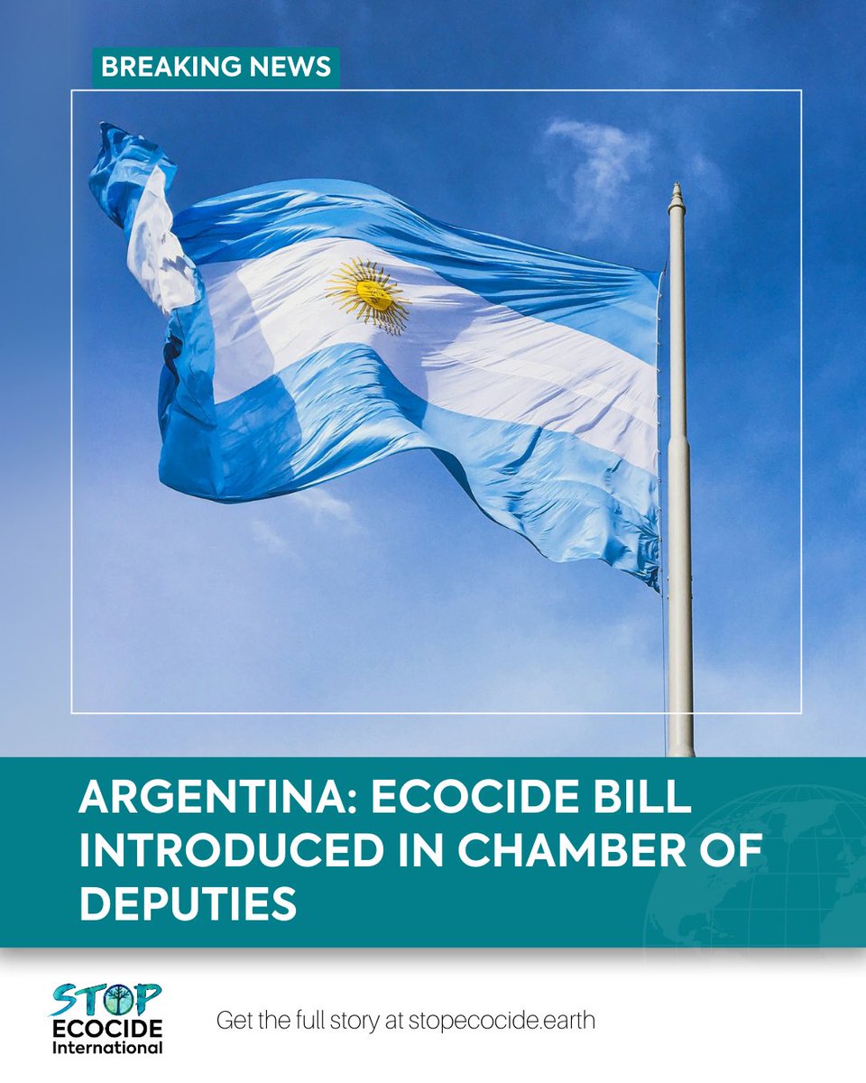 Youth For Ecocide Law (@ecocidelawyouth) on Twitter photo 🔆BREAKING NEWS 🔆- #ECOCIDE bill introduced in Argentina’s Chamber of Deputies! 🇦🇷
The bill was presented by the Argentine MP Margarita <a href="/Stolbizer/">Margarita Stolbizer</a> (<a href="/PartidoGEN/">Partido GEN</a>)
FULL STORY 👉 stopecocide.earth/bn-2025/argent…
#StopEcocide #youthforecocidelaw #BreakingNews 🔆BREAKING NEWS 🔆- #ECOCIDE bill introduced in Argentina’s Chamber of Deputies! 🇦🇷
The bill was presented by the Argentine MP Margarita <a href="/Stolbizer/">Margarita Stolbizer</a> (<a href="/PartidoGEN/">Partido GEN</a>)
FULL STORY 👉 stopecocide.earth/bn-2025/argent…
#StopEcocide #youthforecocidelaw #BreakingNews