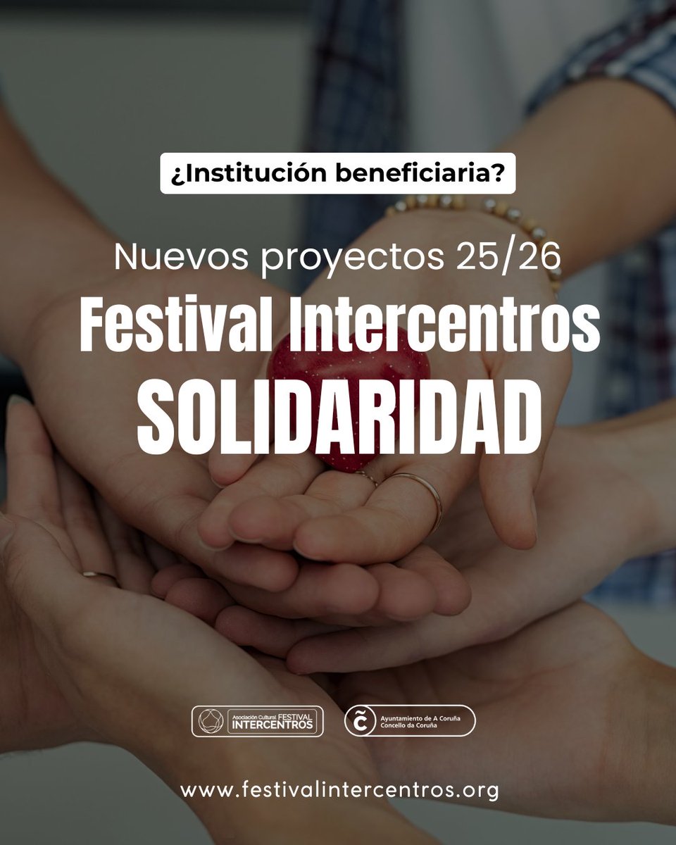FESTIVAL INTERCENTROS A Coruña (@fintercentros) on Twitter photo 📌#intercentros2025. Abierto el plazo para presentar los proyectos solidarios del nuevo curso 25/26, fecha límite para enviarnos las propuestas: lunes 05 de mayo. Bases: festivalintercentros.org, email: info@festivalintercentros.org 📌#intercentros2025. Abierto el plazo para presentar los proyectos solidarios del nuevo curso 25/26, fecha límite para enviarnos las propuestas: lunes 05 de mayo. Bases: festivalintercentros.org, email: info@festivalintercentros.org