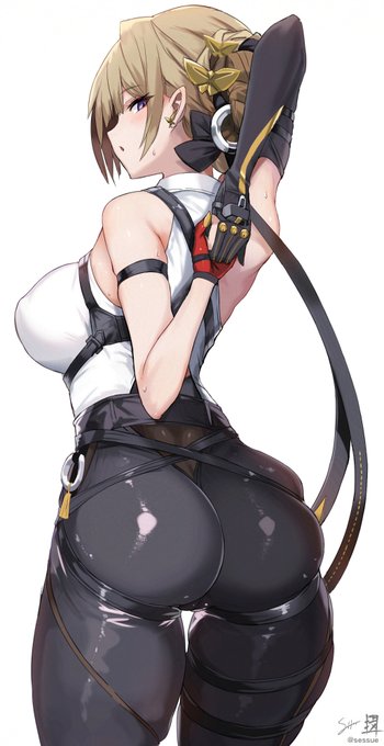 「背中で握手…?こうか…?」🤝 