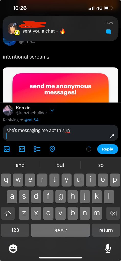 kenzthebuilder's tweet photo. @srL54 she’s messaging me abt this rn https://t.co/L60WQeYNFD