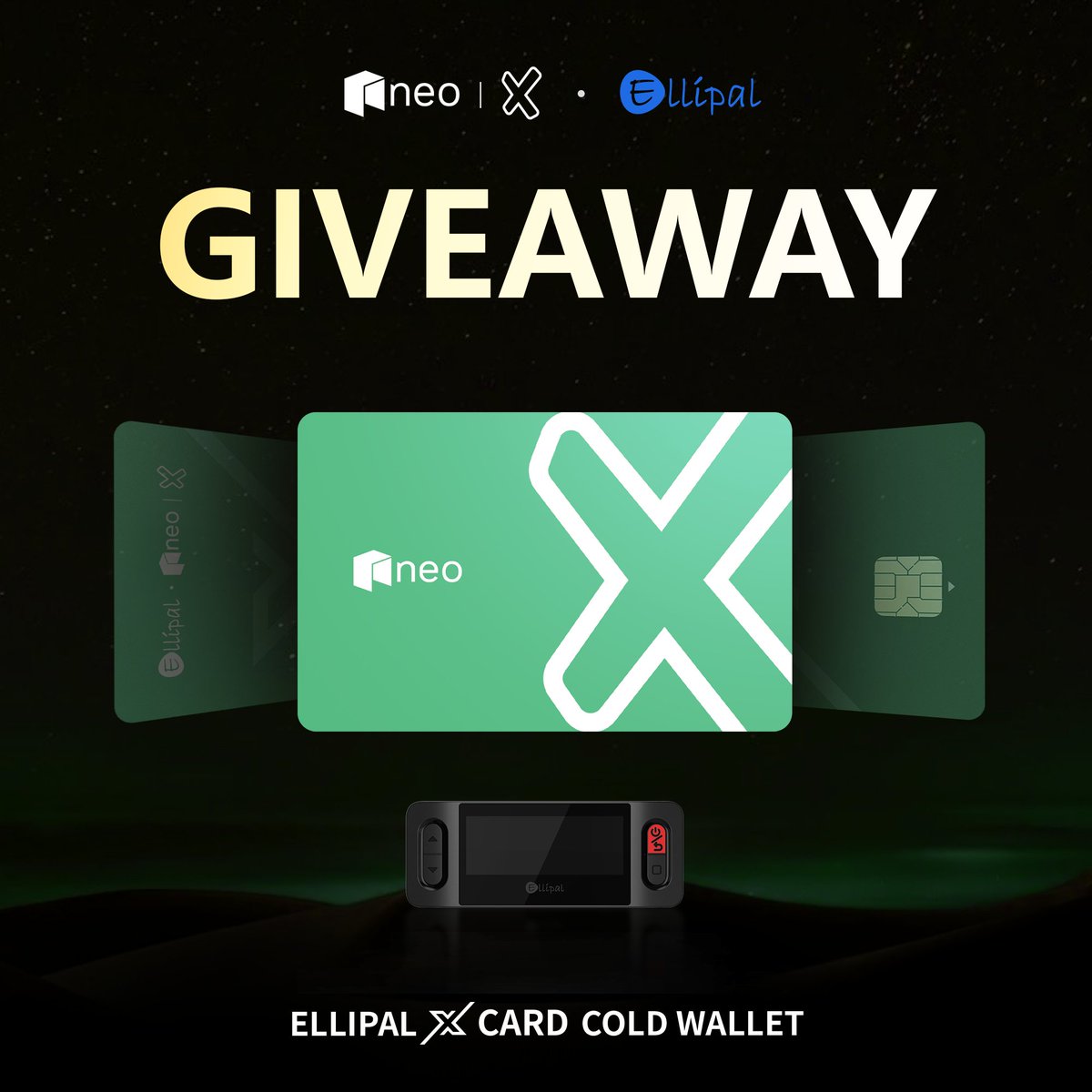 Neo_Blockchain's tweet image. We’re partnering with @ellipalwallet to spotlight the ELLIPAL X Card — now supporting Neo X!

The ELLIPAL X Card is the world’s first air-gapped card wallet, delivering simple, secure asset management for users.

Win a FREE customized X Card cold wallet!
1⃣ Follow @Neo_Blockchain…