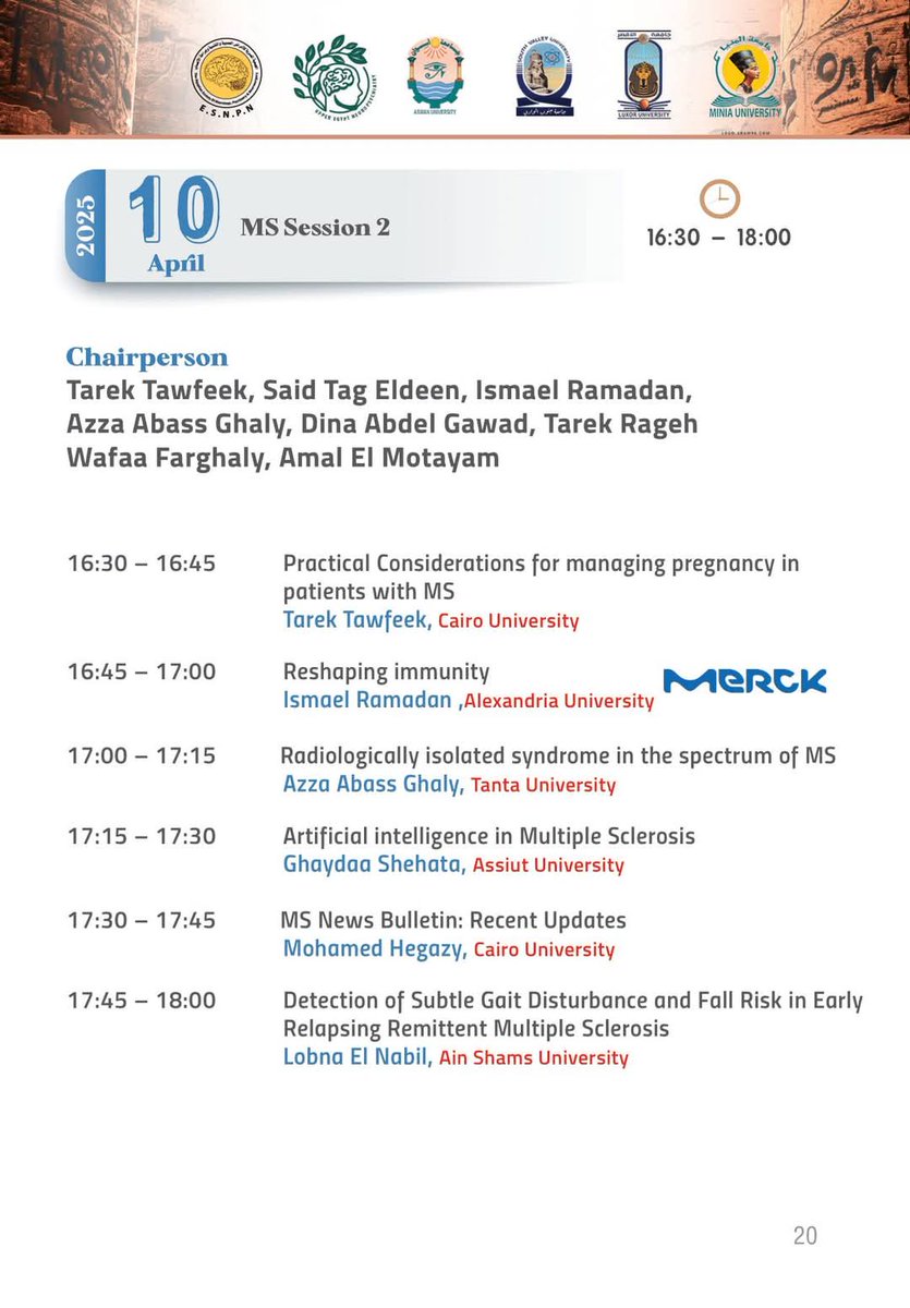 Back to scientific activity. I was honoured to take part of the Upper Egypt Neurology conference, held in the beautiful city of Luxor. Such a rich program and distinguished attendees.