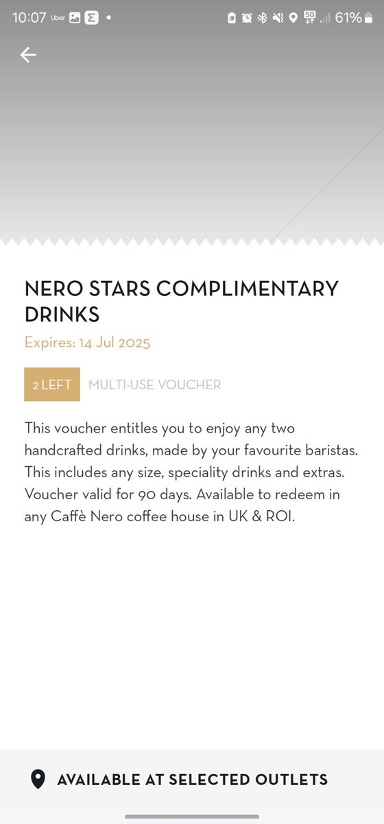 2x Free Caffe Nero drinks of your choice (code for all users) - details on the Star Freebies site