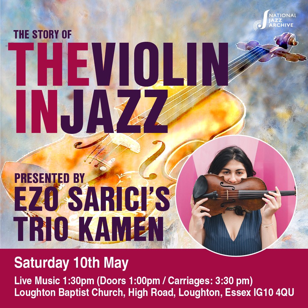 OUR NEXT GIG 🎻 

THE STORY OF THE VIOLIN IN JAZZ

Saturday 10th May

We’ll be joined by Royal Academy of Music alumnus Ezo Sarici and The Trio Kamen

Tickets now on sale wegottickets.com/event/656218/