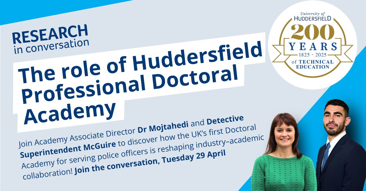 Ever wondered what happens when cutting-edge research meets frontline policing? This isn't your average research talk - it’s real-world impact in action. Join us as part of the University of Huddersfield’s ‘Research in Conversation’ series! hud.ac/t6j