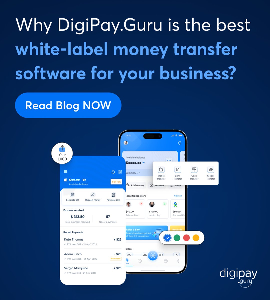 Looking to launch a money transfer platform without building from scratch? 🚀
DigiPay.Guru’s white-label software helps you go live fast, scale globally, &amp; stay secure—under your brand.

Read this blog to see why banks &amp; fintechs trust us👇
shorturl.at/ErGKR