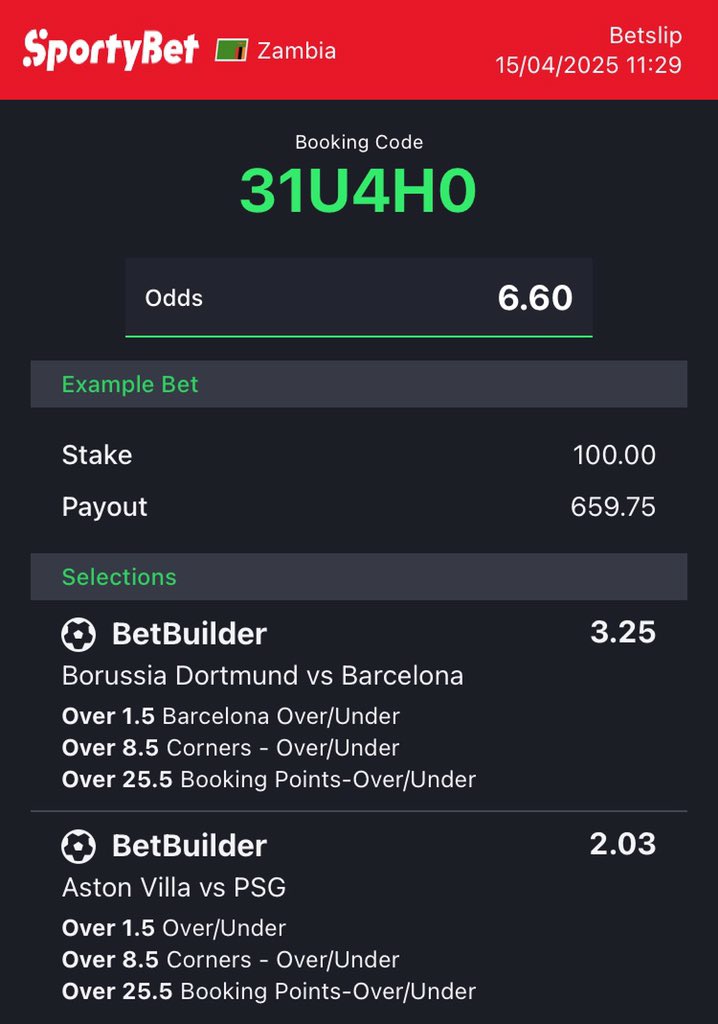 Testing the waters 
Code - 31U4H0
Bet builders 🧱 

Goodluck☀️