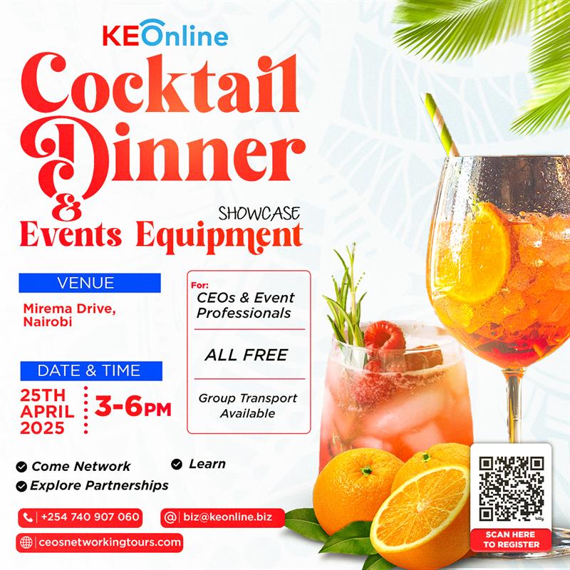 PalscitySacco's tweet photo. FREE Networking Cocktail Alert! Courtesy of our sister-brand @keonlinebiz
Join top event planners &amp; CEOs on April 25 at Mirema Drive
Explore 4 go-downs of high-tech gear + bites &amp; vibes! Only 50 slots – First come, first served.
Register: https://t.co/Cf5vd5wNlE
#KEOnlineCocktail https://t.co/GNwgEunso1