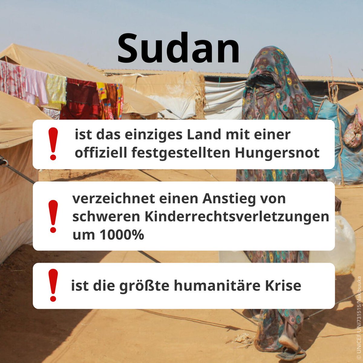UNICEF Deutschland (@unicefgermany) on Twitter photo 🆘 Zwei Jahre Krieg im #Sudan – die größte humanitäre Krise weltweit. 16 Millionen Kinder brauchen Hilfe.
Doch die Welt schaut weg. <a href="/ONEDeutschland/">ONEDeutschland</a> & UNICEF Deutschland fordern: Solidarität jetzt!
📢 Unterschreibe den Appell: act.one.org/petition/stand… 🆘 Zwei Jahre Krieg im #Sudan – die größte humanitäre Krise weltweit. 16 Millionen Kinder brauchen Hilfe.
Doch die Welt schaut weg. <a href="/ONEDeutschland/">ONEDeutschland</a> & UNICEF Deutschland fordern: Solidarität jetzt!
📢 Unterschreibe den Appell: act.one.org/petition/stand…