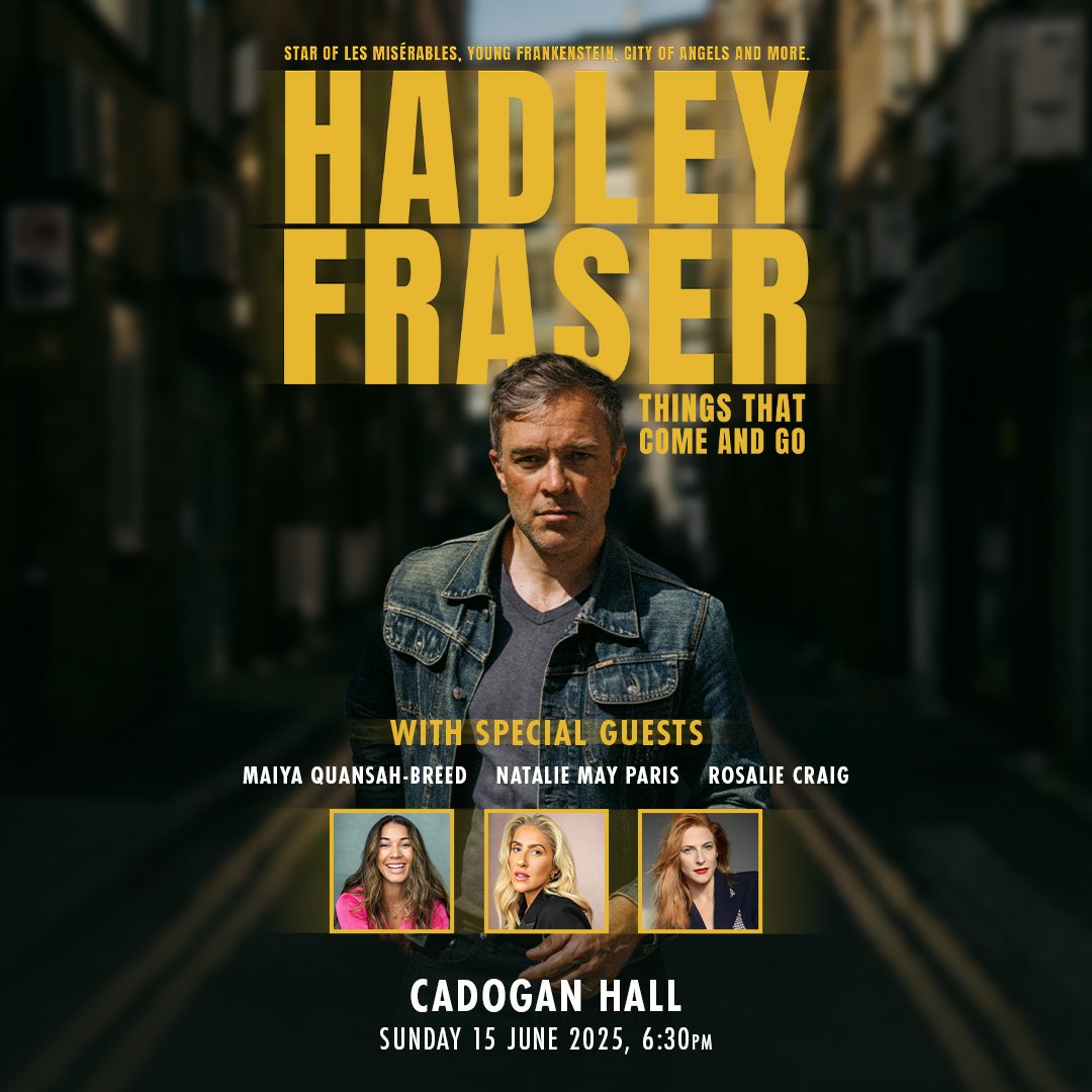 All That Dazzles (@atdazzles) on Twitter photo The special guests joining Hadley Fraser at his concert on <a href="/cadoganhall/">Cadogan Hall</a> on 15th June have been announced.
He will be joined by <a href="/mayjqb/">Maiya Quansah-Breed</a> <a href="/nataliemayparis/">Natalie Paris</a> and Rosalie Craig at the show.
Tickets from cadoganhall.com The special guests joining Hadley Fraser at his concert on <a href="/cadoganhall/">Cadogan Hall</a> on 15th June have been announced.
He will be joined by <a href="/mayjqb/">Maiya Quansah-Breed</a> <a href="/nataliemayparis/">Natalie Paris</a> and Rosalie Craig at the show.
Tickets from cadoganhall.com