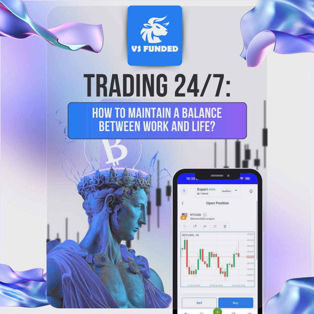 VSFunded's tweet photo. The world of trading does not sleep. The markets are open around the clock. Opportunities — at a click distance.

But with profit comes something else: burnout, chaos, the illusion of constant control. And the main question is how to stay in the game and not lose yourself? https://t.co/fdBptyfs3w