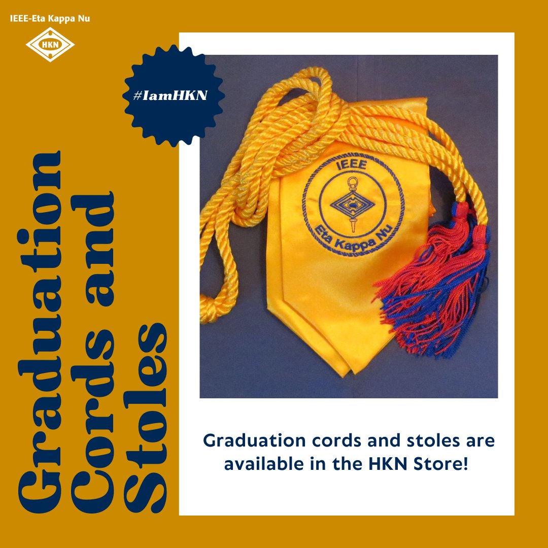 Graduation is right around the corner! Get your cords and stoles from the HKN store and show off your HKN pride at commencement! hkn.ieee.org/product/honor-… #IamHKN