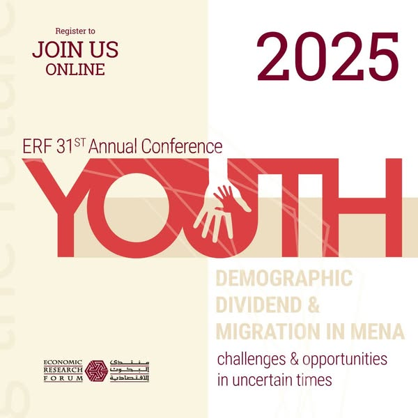 ERFlatest's tweet photo. Stay tuned this month for the upcoming ERF's 31st Annual Conference on: “Youth, Demographic Dividend &amp; Migration in MENA: Challenges &amp; Opportunities in Uncertain Times"
From Apr 27 To Apr 29, 2025 in Cairo
Click below to read the detailed conference agenda
https://t.co/Bw2tZ091YN https://t.co/R66ePXvQHz