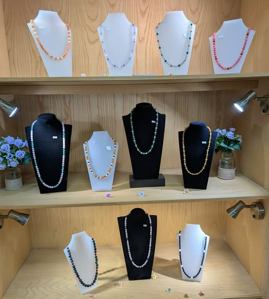 BeardsallsJ's tweet photo. @__x Hop into Easter with a pop of colour!🐣💎
Our real stone bead necklaces with silver clasps come in loads of vibrant shades-perfect for spring 🌻🌈
Find yours at Beardsalls Jewellers, Rhos-on-Sea! 🛍️
#easterstyle #rhosonsea  #jewelleryjoy https://t.co/s3rl4oa45r