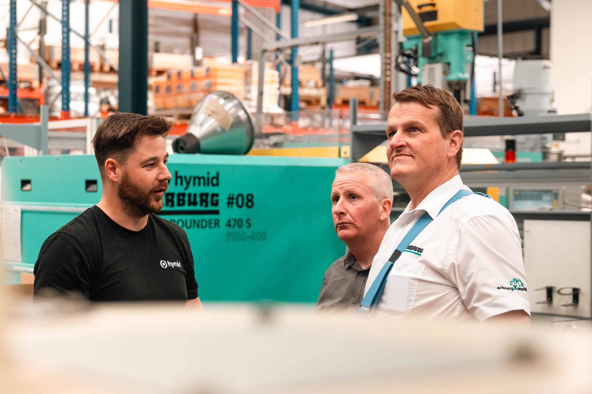 Thrilled to host members of Tean <a href="/arburgworld/">ARBURGofficial</a> at Hymid! 🤝 Since 1997, our partnership thrives on innovation &amp; excellence in #InjectionMoulding. Stay tuned for news about our upcoming exciting procurement project! #Hymid #ManufacturingInnovation #ARBURG #UKManufacturing