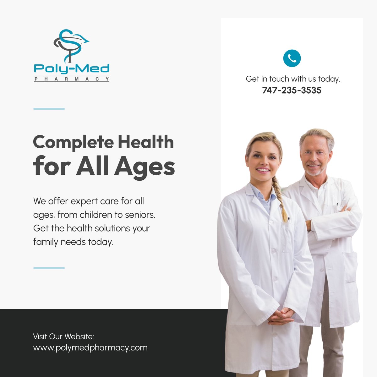 poly_med's tweet photo. From children to seniors, we deliver the right care and medication for your family’s health needs. Trust us to keep your loved ones happy and healthy. Reach out today for support! 

#Pharmacy #NorthridgeCA  #MedicationSupport https://t.co/dyq9n0GIMA
