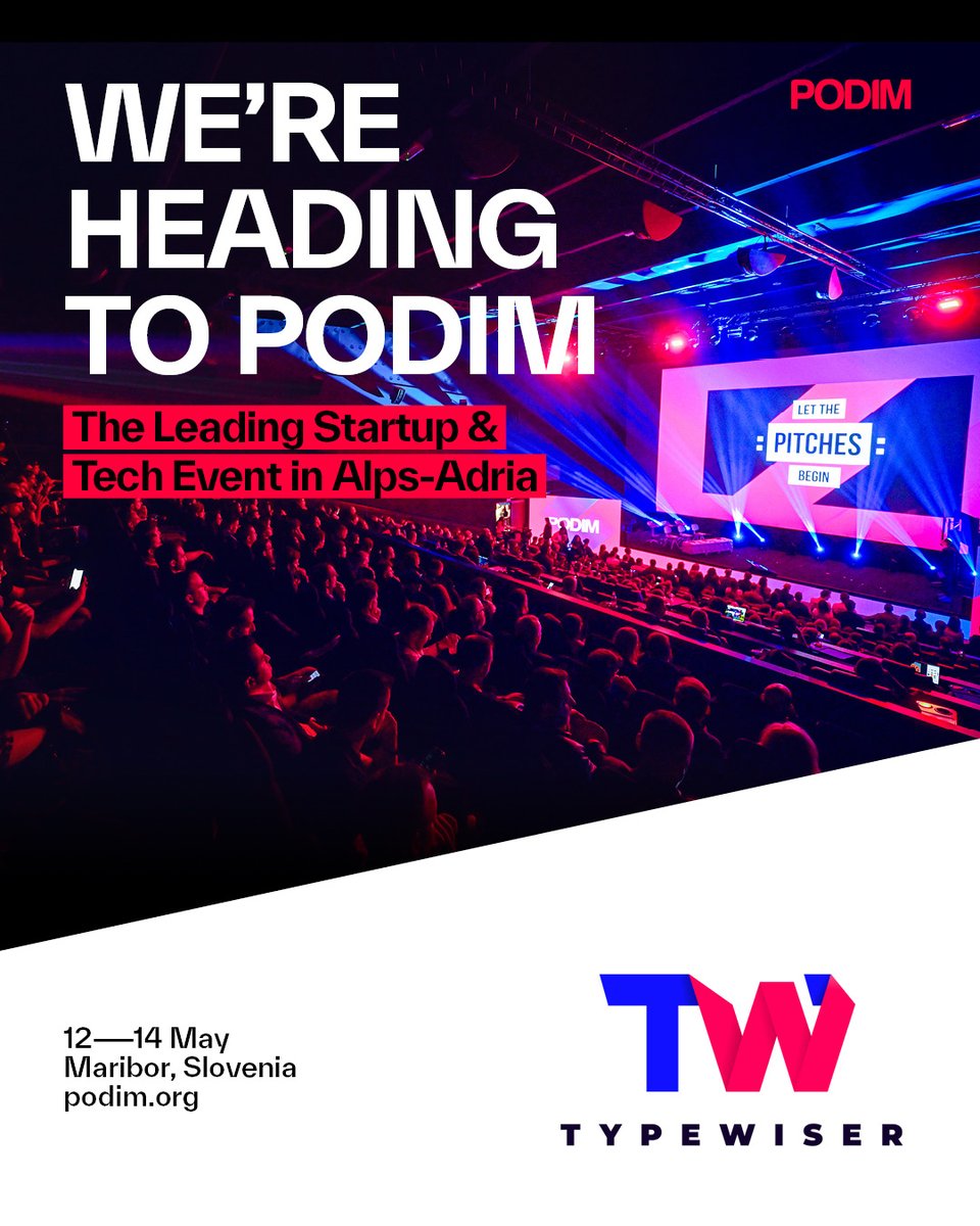 typewiser's tweet photo. We’re heading to @podimconference  — the leading startup &amp; tech event in the Alps-Adriatic region!

📍Maribor, Slovenia | 🗓 12–14 May

Ready to connect, pitch, and explore new opportunities in innovation and funding. 

Let’s meet!🔗https://t.co/y7dS0ojUuw

 #Typewiser #PODIM25 https://t.co/O9DLNXuZ9F