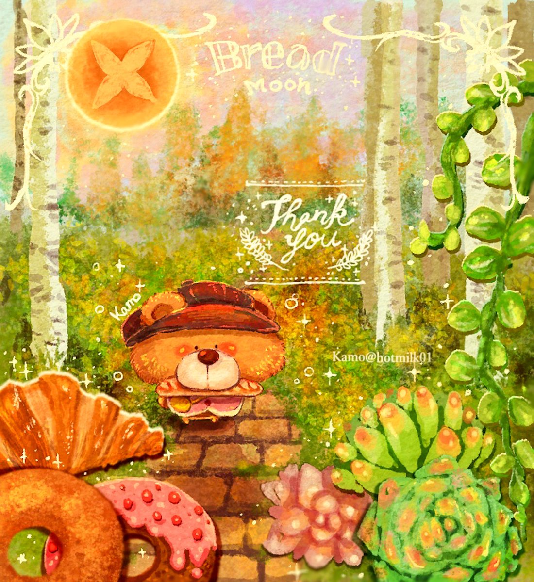 「自己紹介 「Kamo」 ・イラストレーター ・キャラデザ ・造形作家 ▼イラスト」|Kamo@食べ物&動物ｲﾗｽﾄ🍳🐾のイラスト
