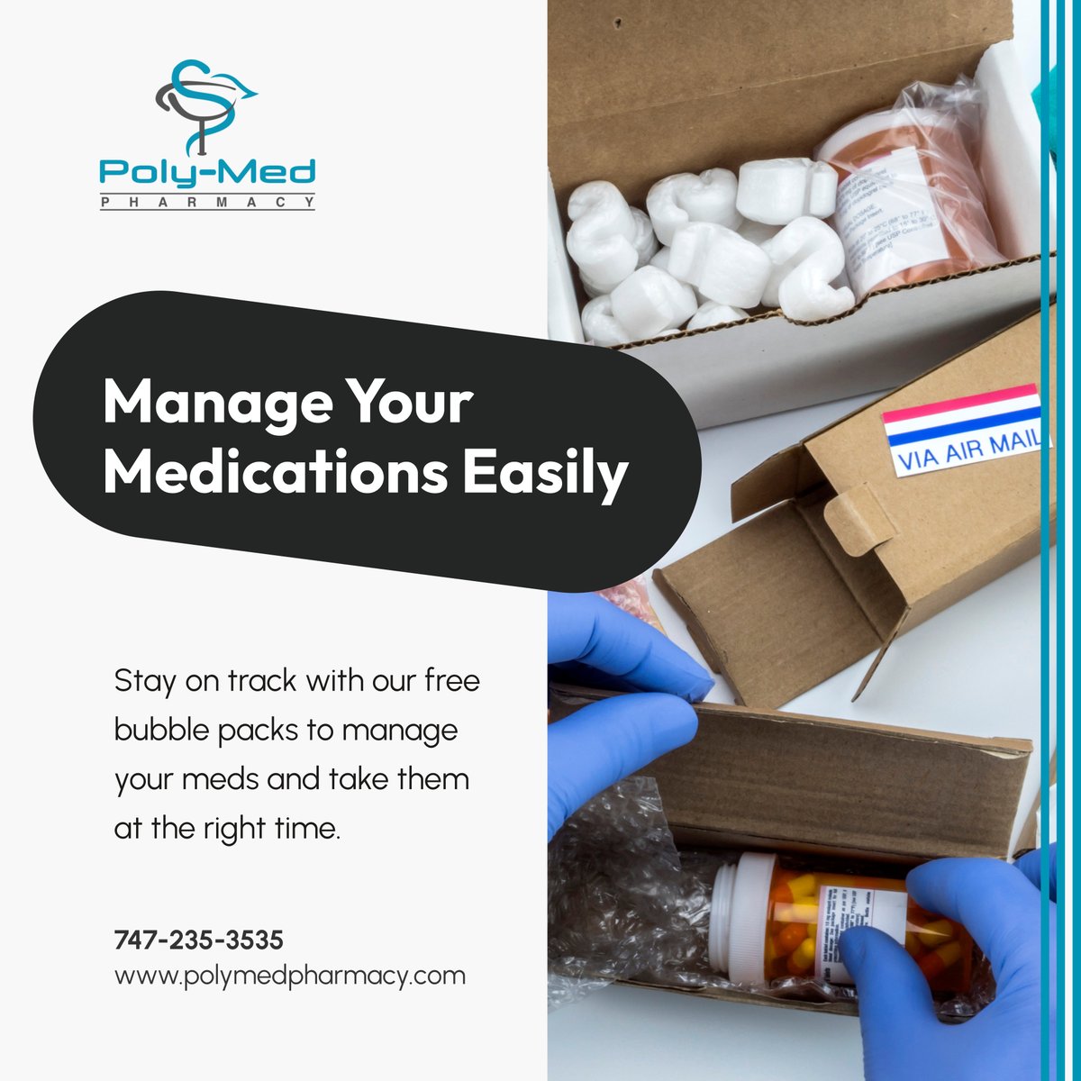 poly_med's tweet photo. No more confusion with your meds! 

Our free bubble packs help you stay on schedule, ensuring you take the right medication every time. Start today and make managing your meds easier. Get yours now! 

#Pharmacy #NorthridgeCA #BubblePacks https://t.co/0SwgQNwHAV