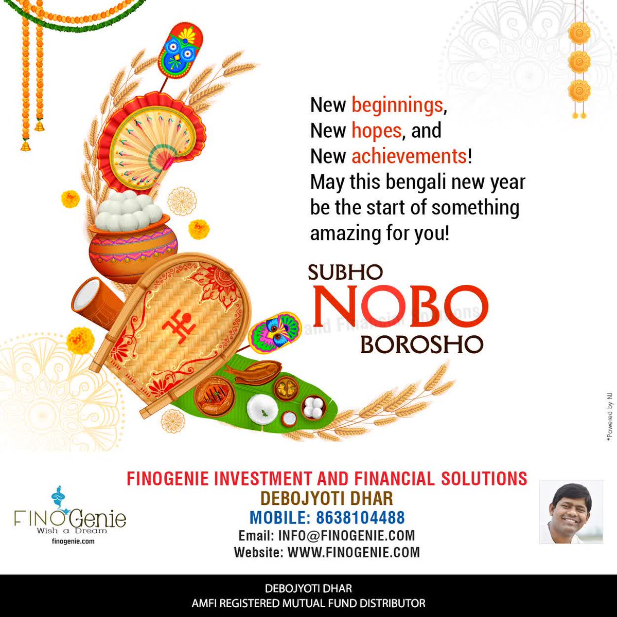 FINOGENIE1's tweet photo. A fresh start, new hopes, and cherished traditions. Wishing you a vibrant and fulfilling Bengali New Year! https://t.co/zJLSskzzX6