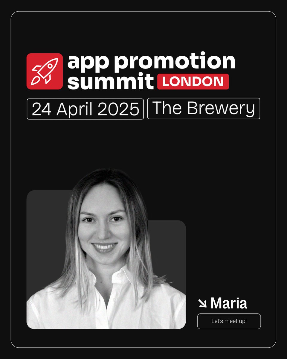 🤩 Maria is heading to London for the <a href="/apppromotion/">App Promotion Summit 🚀</a> on April 24! 

Attending too? Let’s meet up and chat about app growth, engagement, and everything in between.

📩 Drop us a message to connect! #AppPromotionSummit