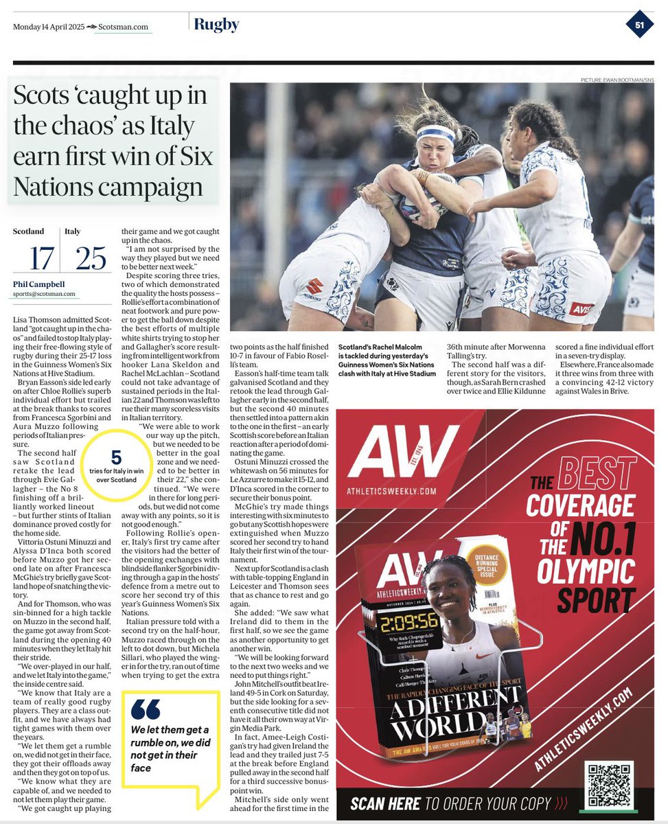 Phil Campbell (@philcampbell95) on Twitter photo Nice to land some print coverage of Scotland’s Six Nations match with Italy at the weekend!
My story even got a mention on the front page of The Herald’s sport section, not to mention two pieces in the Scotsman too!
Another enjoyable gig with <a href="/Sportsbeat/">Sportsbeat</a> ✍️ Nice to land some print coverage of Scotland’s Six Nations match with Italy at the weekend!
My story even got a mention on the front page of The Herald’s sport section, not to mention two pieces in the Scotsman too!
Another enjoyable gig with <a href="/Sportsbeat/">Sportsbeat</a> ✍️