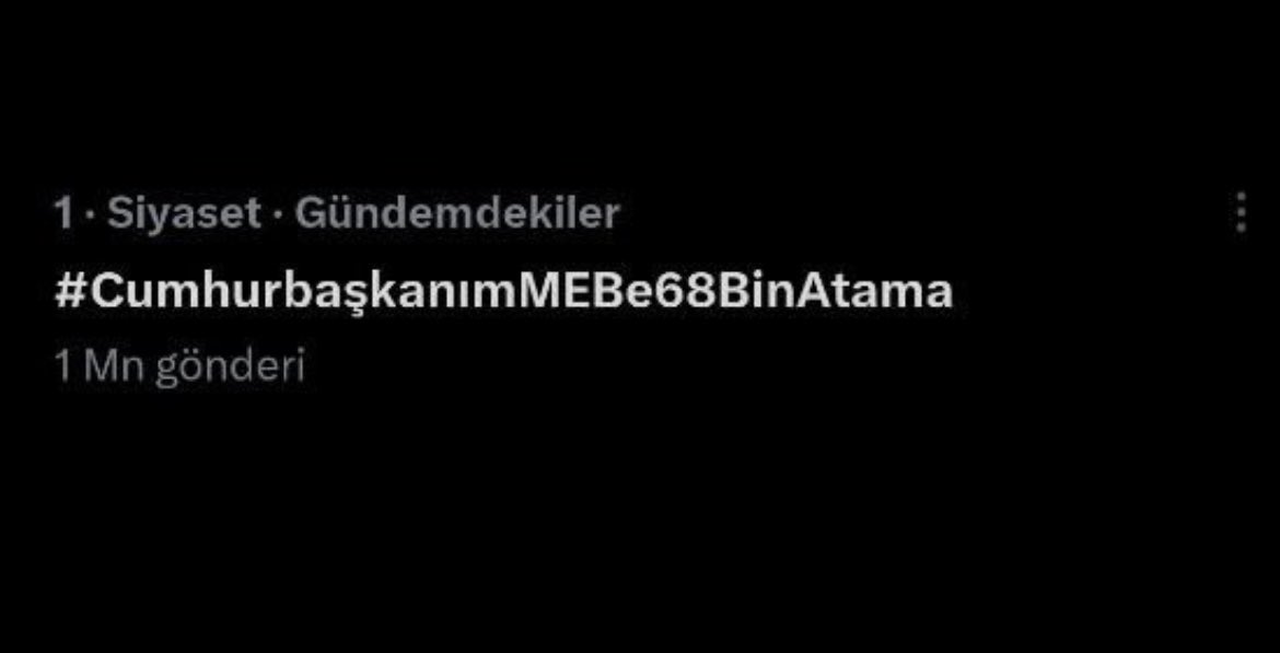 Bizi görmezden duymazdan gelemezsiniz <a href="/RTErdogan/">Recep Tayyip Erdoğan</a> <a href="/EmineErdogan/">Emine Erdoğan</a> <a href="/_cevdetyilmaz/">Cevdet Yılmaz</a> <a href="/hasandogan/">Hasan Doğan</a> <a href="/fahrettinaltun/">Fahrettin Altun</a> <a href="/tcbestepe/">T.C. Cumhurbaşkanlığı</a> <a href="/cbsbb/">T.C. Cumhurbaşkanlığı Strateji ve Bütçe Başkanlığı</a> <a href="/Yusuf__Tekin/">Yusuf Tekin</a> <a href="/memetsimsek/">Mehmet Simsek</a> <a href="/aerdemcantimur/">Abdullah Erdem Cantimur</a> <a href="/ilhan_hatipoglu/">Dr. İ. İlhan Hatipoglu</a> <a href="/cftcblnt/">Bülent ÇİFTCİ</a>
#CumhurbaşkanımMEBe68BinAtama