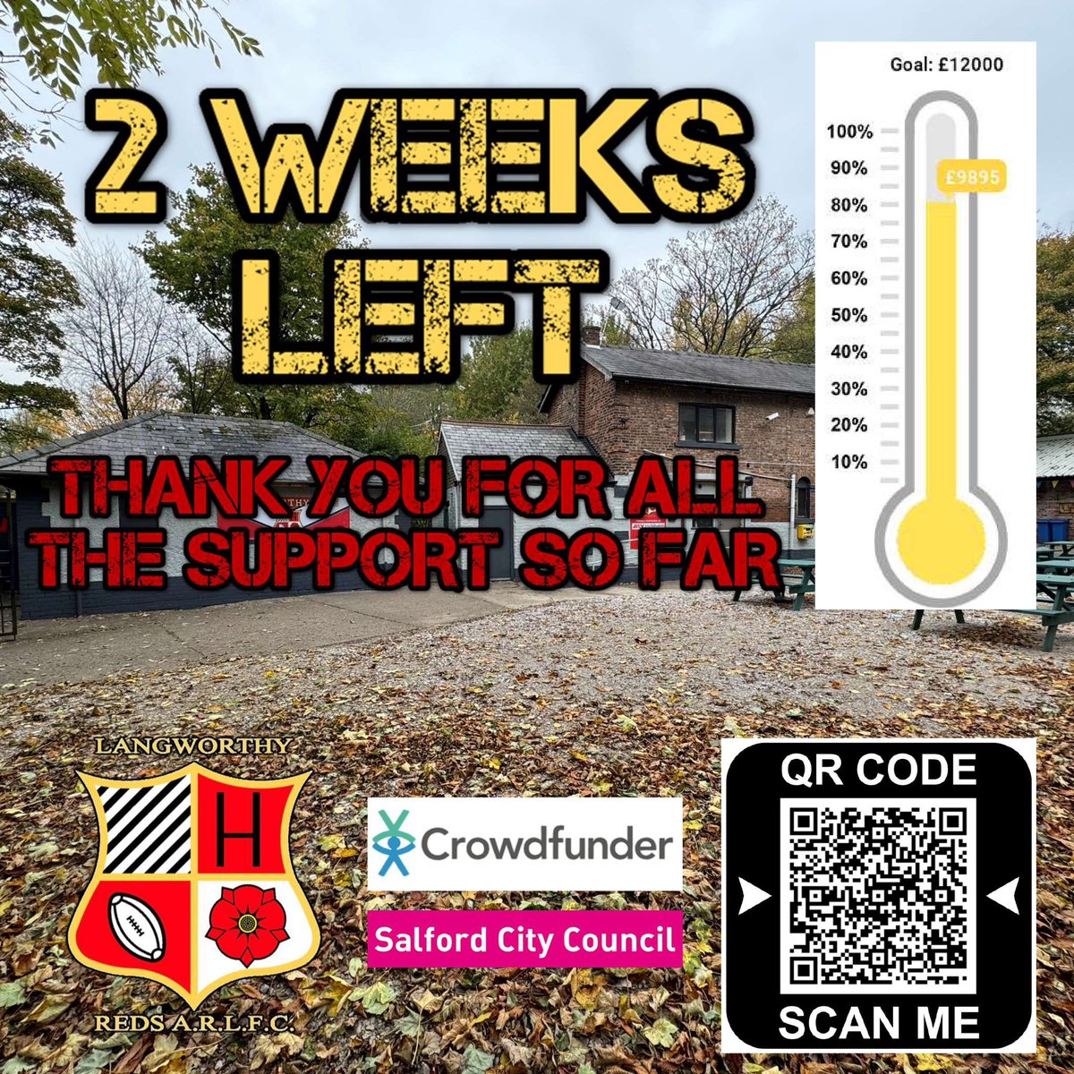 Just 2 weeks left of our crowdfunder. We are so close now to reaching our target of £12,000, we just need one big final push.
Thank you to everyone who has donated and shared so far, we really appreciate all the support.

crowdfunder.co.uk/p/langworthy-r…