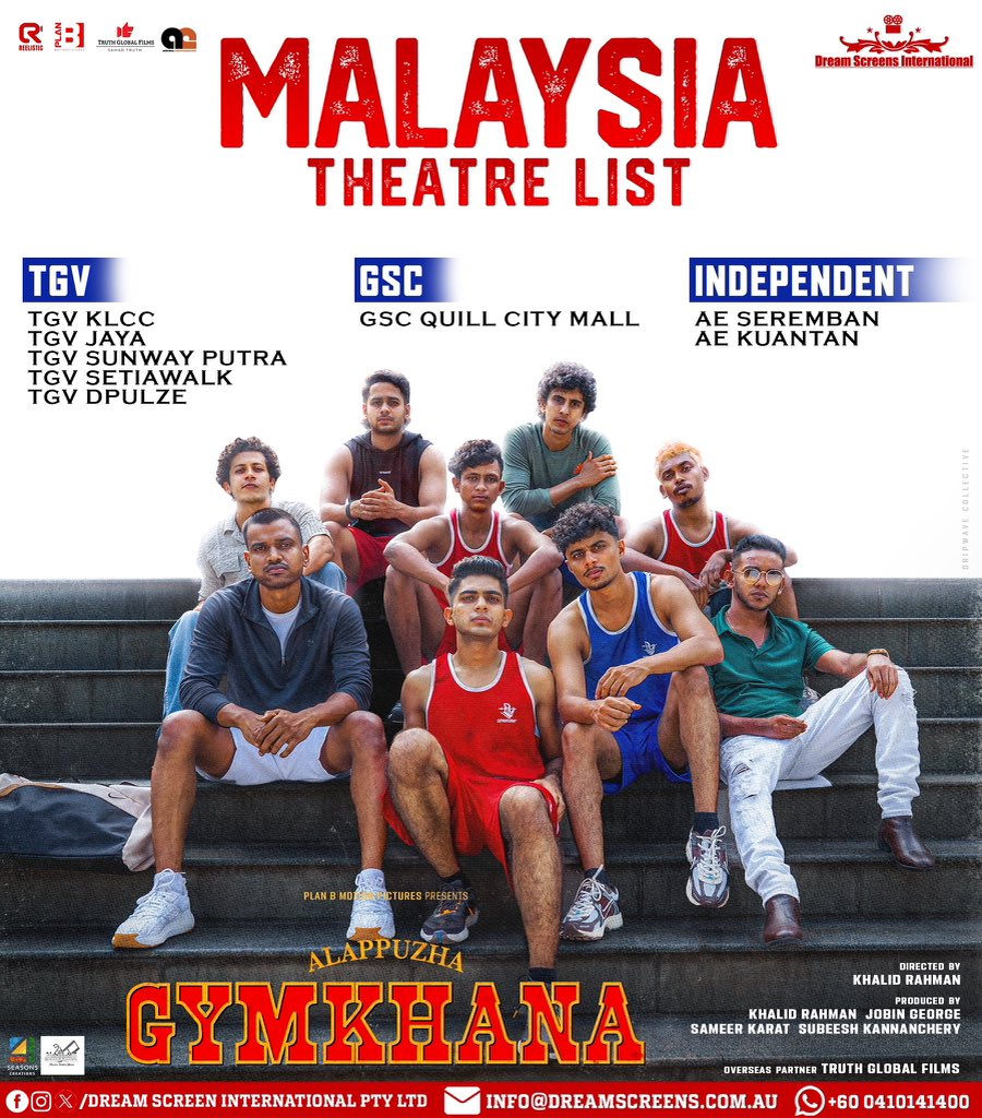 Truth Global Films (@truthglobalofcl) on Twitter photo Blockbuster 🥊 #AlappuzhaGymkhana Kicks across … MALAYSIA 🇲🇾
Theatre list !
#Naslen #KhalidRahman <a href="/4SeasonCreation/">4Seasons Creations AS</a> <a href="/Truthglobalofcl/">Truth Global Films</a> Blockbuster 🥊 #AlappuzhaGymkhana Kicks across … MALAYSIA 🇲🇾
Theatre list !
#Naslen #KhalidRahman <a href="/4SeasonCreation/">4Seasons Creations AS</a> <a href="/Truthglobalofcl/">Truth Global Films</a>