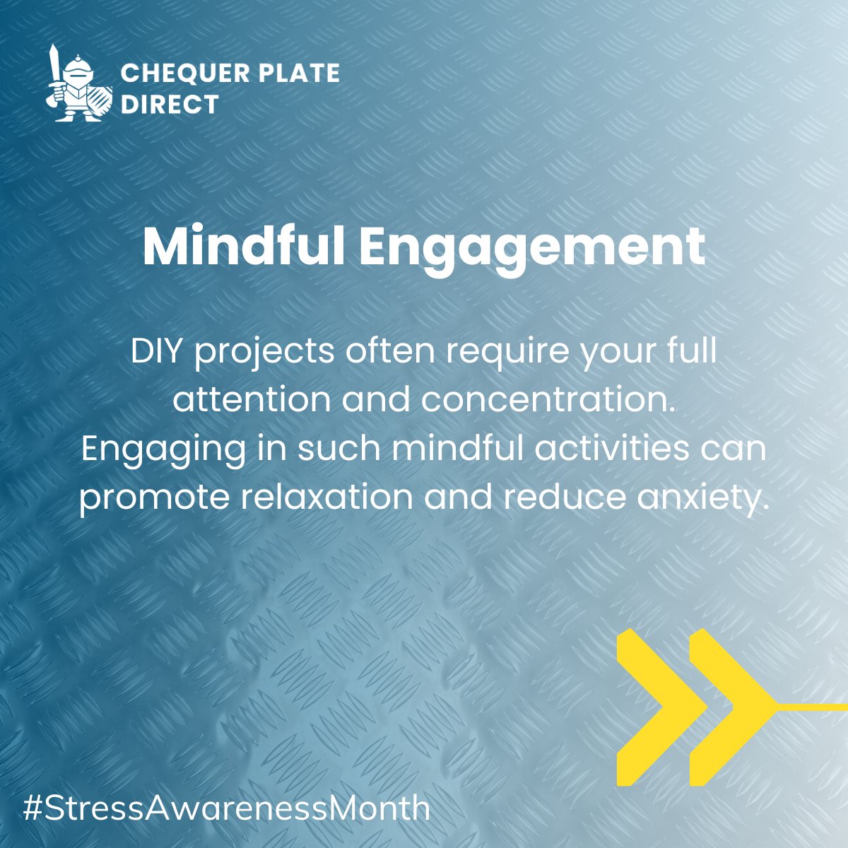 ChequerplateUK's tweet image. 💡 Did you know April is National Stress Awareness Month?

There are many ways to deal with stress, such as taking a break, talking to people, and even working on DIY projects.

#StressAwarenessMonth #DIY #HomeProjects #Wellbeing #Stressfree