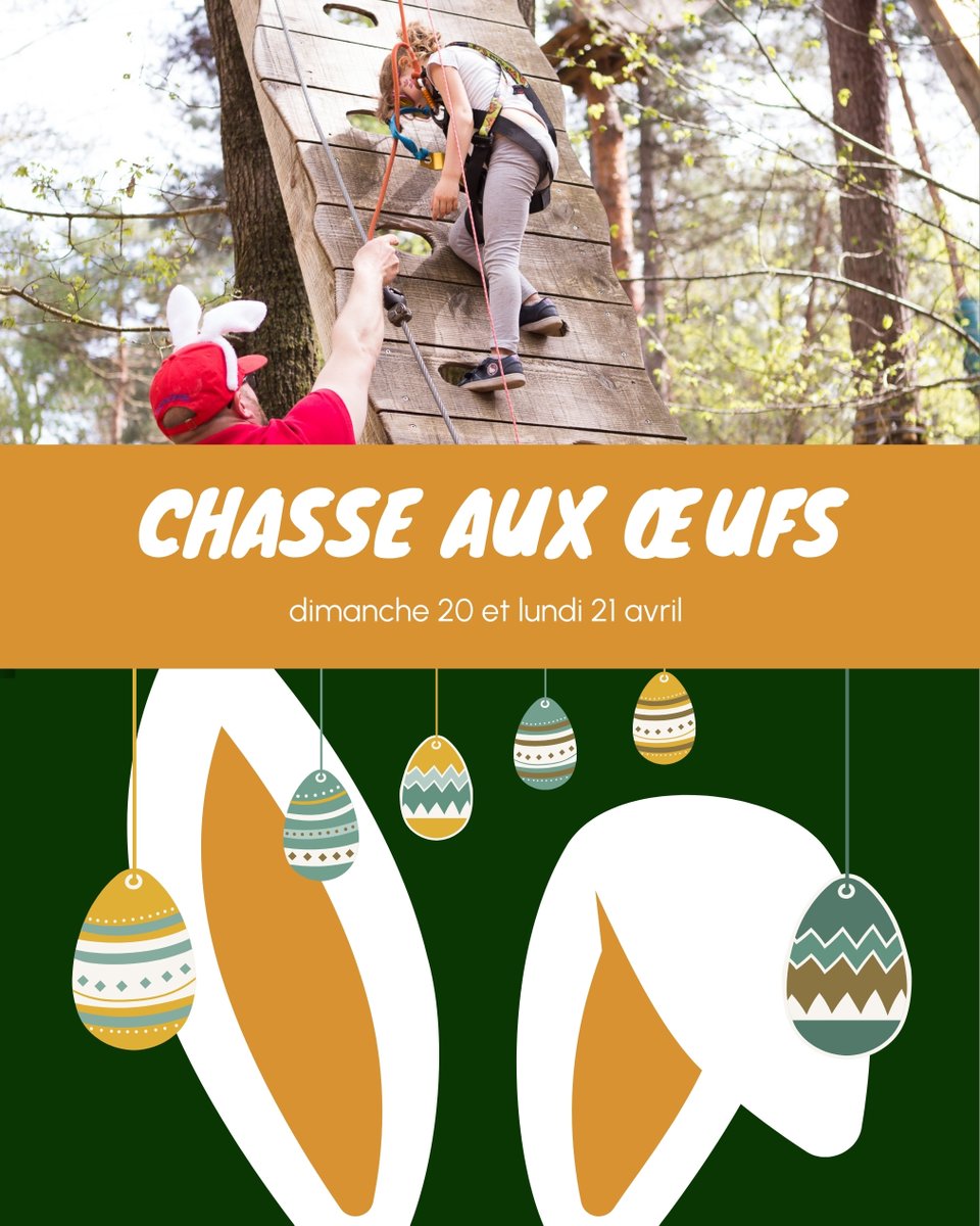 ParcFloreval's tweet photo. [🐰 Chasse aux œufs ] Rejoignez-nous les dimanche 20 et lundi 21 avril pour une chasse aux œufs grandeur nature, au cœur de notre parc 🥚✨

🎟️ Réservez vite votre entrée ! 👉 https://t.co/xzo7dnNMzU

#ChasseAuxOeufs #AventureEnFamille #ParcAventureFloreval https://t.co/J76CpTe52u