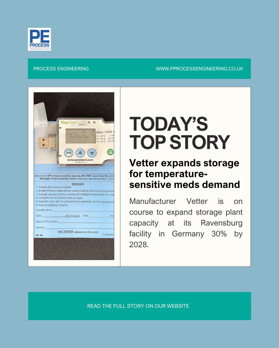 The firm said it is investing more than €150 million in order to add 16,000 pallet spaces for cool storage in order to meet growing demand.

Read more: processengineering.co.uk/article/209705…

#PE