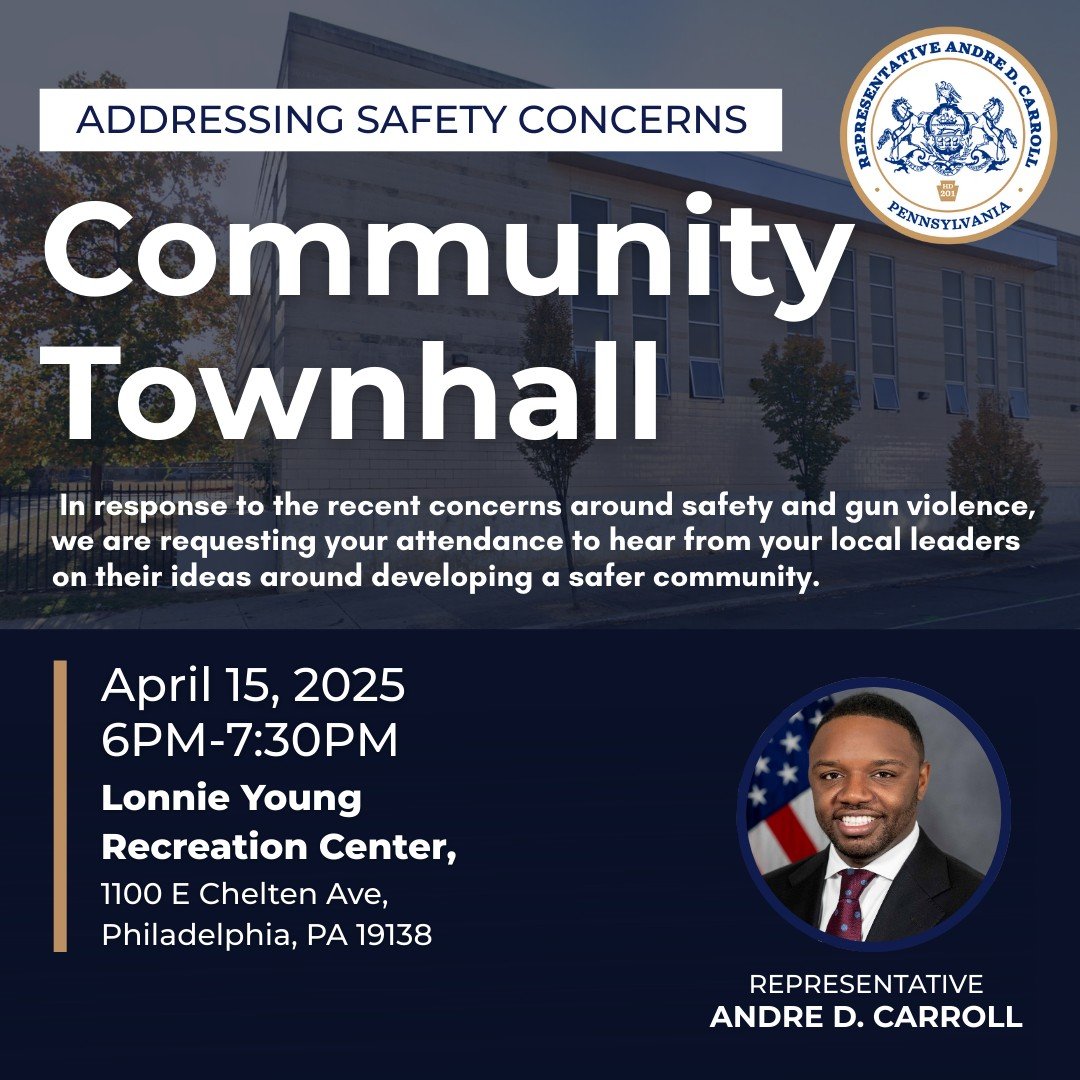 Rep. Andre D. Carroll (@rep_adc) on Twitter photo Happening TONIGHT- join me, <a href="/CMThomasPHL/">Councilmember Isaiah Thomas</a> and community organizations for this important townhall addressing safety concerns in our community. We look forward to seeing you there! Happening TONIGHT- join me, <a href="/CMThomasPHL/">Councilmember Isaiah Thomas</a> and community organizations for this important townhall addressing safety concerns in our community. We look forward to seeing you there!