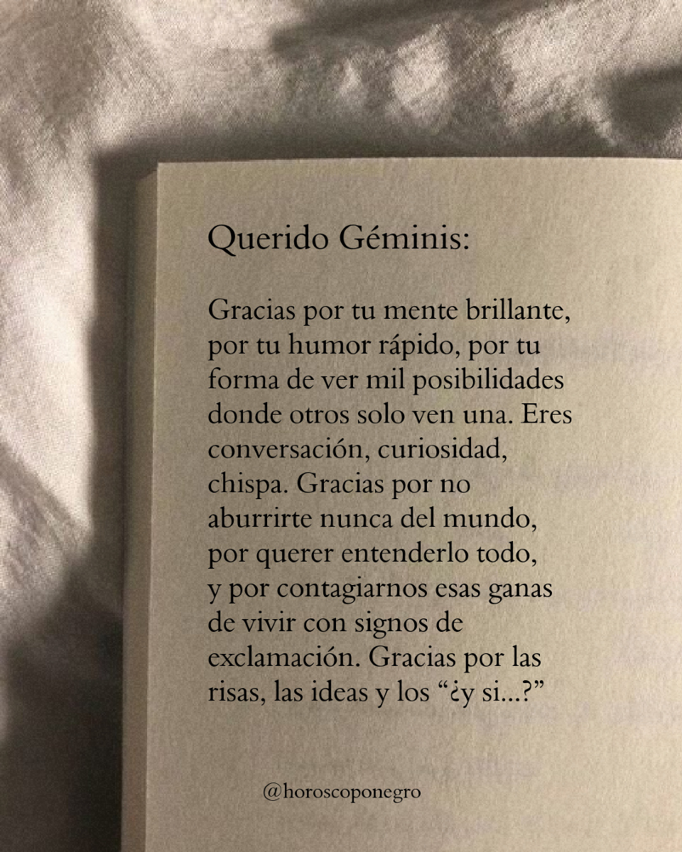 Querido Géminis... 🖤