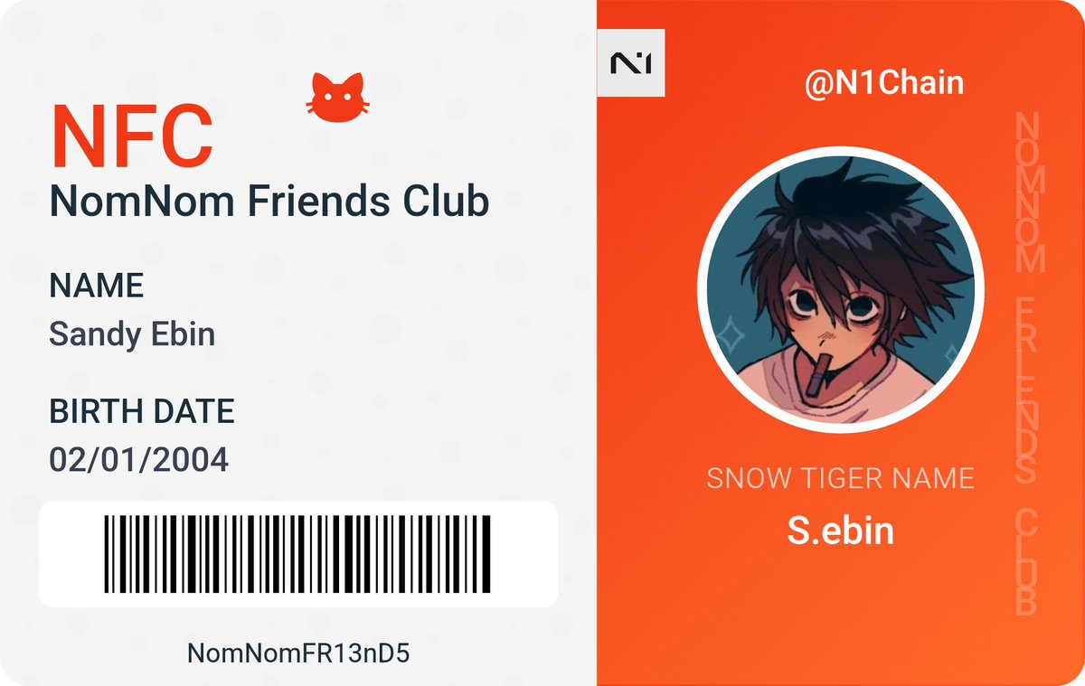 I minted my NFC Card
<a href="/N1Chain/">N1</a> 
 <a href="/NomNom_N1/">NomNom</a> 
<a href="/JulesXBT/">Jules | n/acc</a> 
<a href="/aliciay/">Alicia</a>