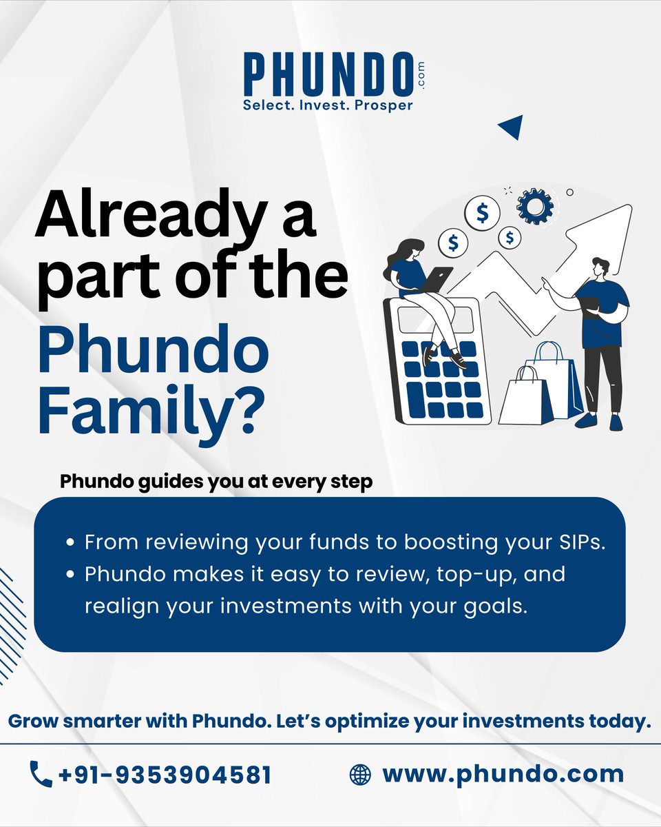 Phundos's tweet photo. Your next financial milestone is just a step away.
#PhundoFamily #SmartInvesting #SIPTopUp #GoalBasedPlanning #MutualFundIndia #FinancialGoals #InvestSmart #WealthBuilding #PortfolioUpgrade #PhundoWay https://t.co/oZP4oBoN06
