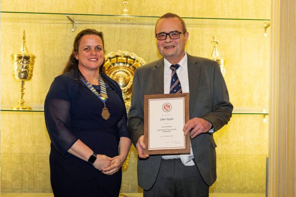 The Society of Master Saddlers (SMS) has honoured Chris Taylor of Saddler’s Den, Merseyside. Read more: bit.ly/4ja16FF #SMS #societyofmastersaddlers #saddlerytrade