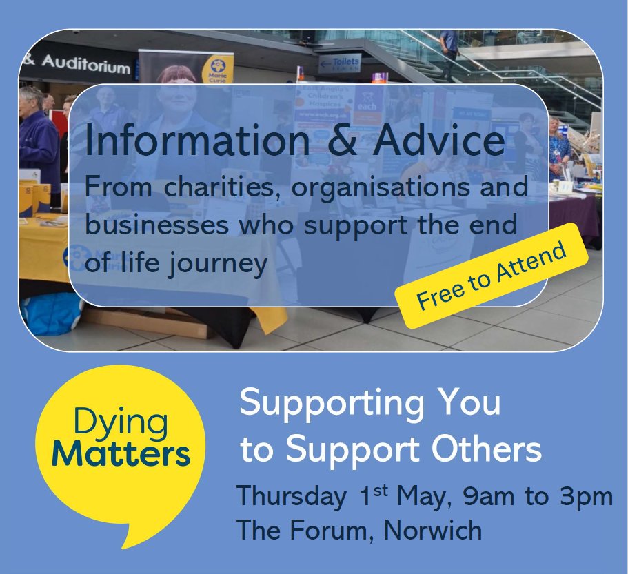 Heritage Wills (@heritagewills) on Twitter photo Talking about death isn't always easy, but it's something that touches all of us. This special event <a href="/TheForumNorwich/">The Forum Norwich</a> is a chance to come together, share and listen. Join us on the 1st May and support one another with kindness ❤️
#dyingmatters #CompassionateCommunities #support Talking about death isn't always easy, but it's something that touches all of us. This special event <a href="/TheForumNorwich/">The Forum Norwich</a> is a chance to come together, share and listen. Join us on the 1st May and support one another with kindness ❤️
#dyingmatters #CompassionateCommunities #support