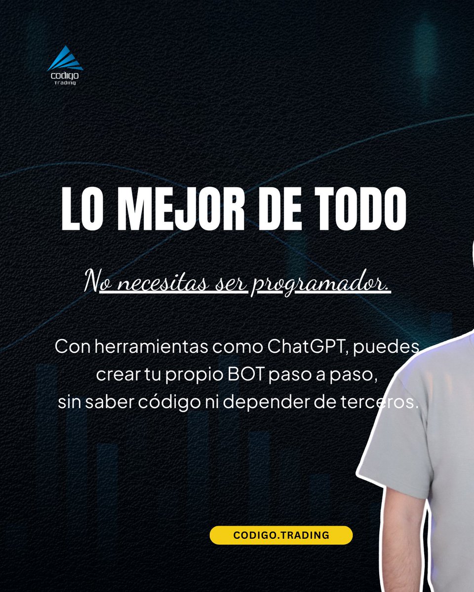 CodigoTrading's tweet image. 😩 El trading manual agota.

💬 Comenta “BOT” y te envío cómo aprender a automatizar

⚠️Advertencia: El trading conlleva alto riesgo de pérdida de capital. La información es solo informativa.

#TradingConIA #BotDeTrading #IAParaTraders #TradingAutomatizado #RobotDeTrading