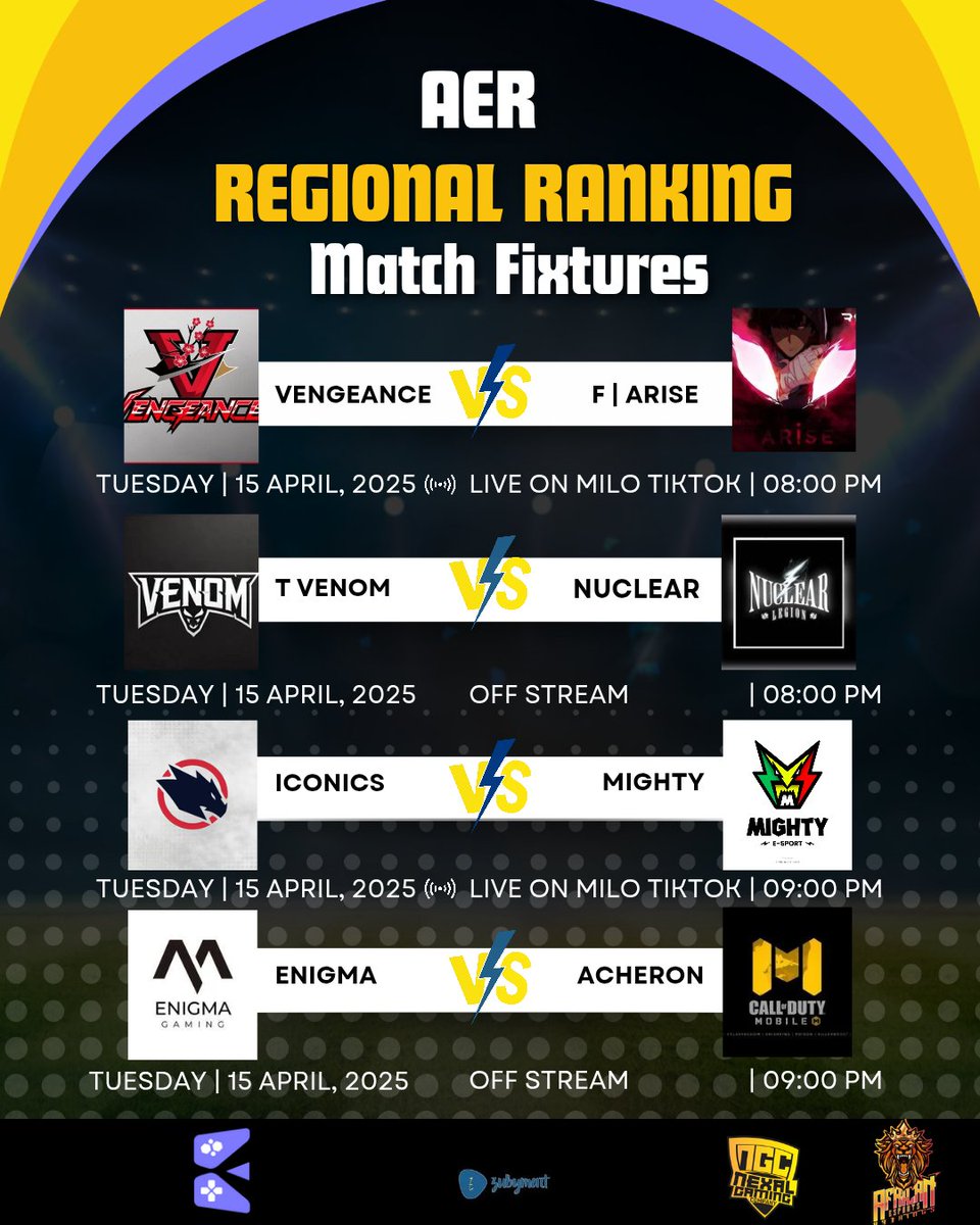 We're back in <a href="/AER_RANKING/">AFRICAN ESPORT RANKING</a> tonight! tune in for our Round 1 game against Mighty at 8pm W.A.T

#ICNFTW