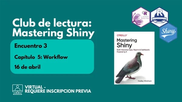 R-Ladies BuenosAires (@rladiesba) on Twitter photo Mañana es el encuentro 3 del  Club del Libro: Mastering Shiny! No te olvides!
Workflow, Debug, Reprex
📅 Mié 16/04, 18:30-20:00 (UTC-3)  
📷 Resolvemos ejercicios y compartimos dudas sobre Shiny.  
Organizan <a href="/renbaires/">R en Buenos Aires</a> & RLadiesBA 
Inscribite en meetup.com/rladies-buenos…
#Rstats Mañana es el encuentro 3 del  Club del Libro: Mastering Shiny! No te olvides!
Workflow, Debug, Reprex
📅 Mié 16/04, 18:30-20:00 (UTC-3)  
📷 Resolvemos ejercicios y compartimos dudas sobre Shiny.  
Organizan <a href="/renbaires/">R en Buenos Aires</a> & RLadiesBA 
Inscribite en meetup.com/rladies-buenos…
#Rstats