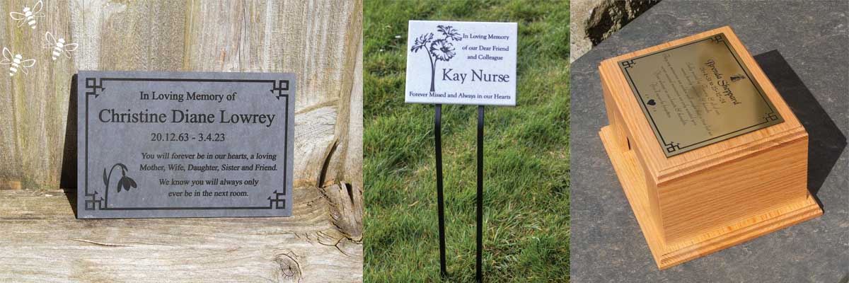 memorials_uk's tweet photo. Some of the latest memorials we have had the pleasure of crafting:
🐝Paperstone Plaque
🐝Corian Memorial on a Wrought Iron Stake
🐝Photo Memorial Casket with an Acrylic Laminate Plaque
#memorials #ukmemorials #caskets #paperstone #corian #thesignmaker https://t.co/Qp3iIBkaRq