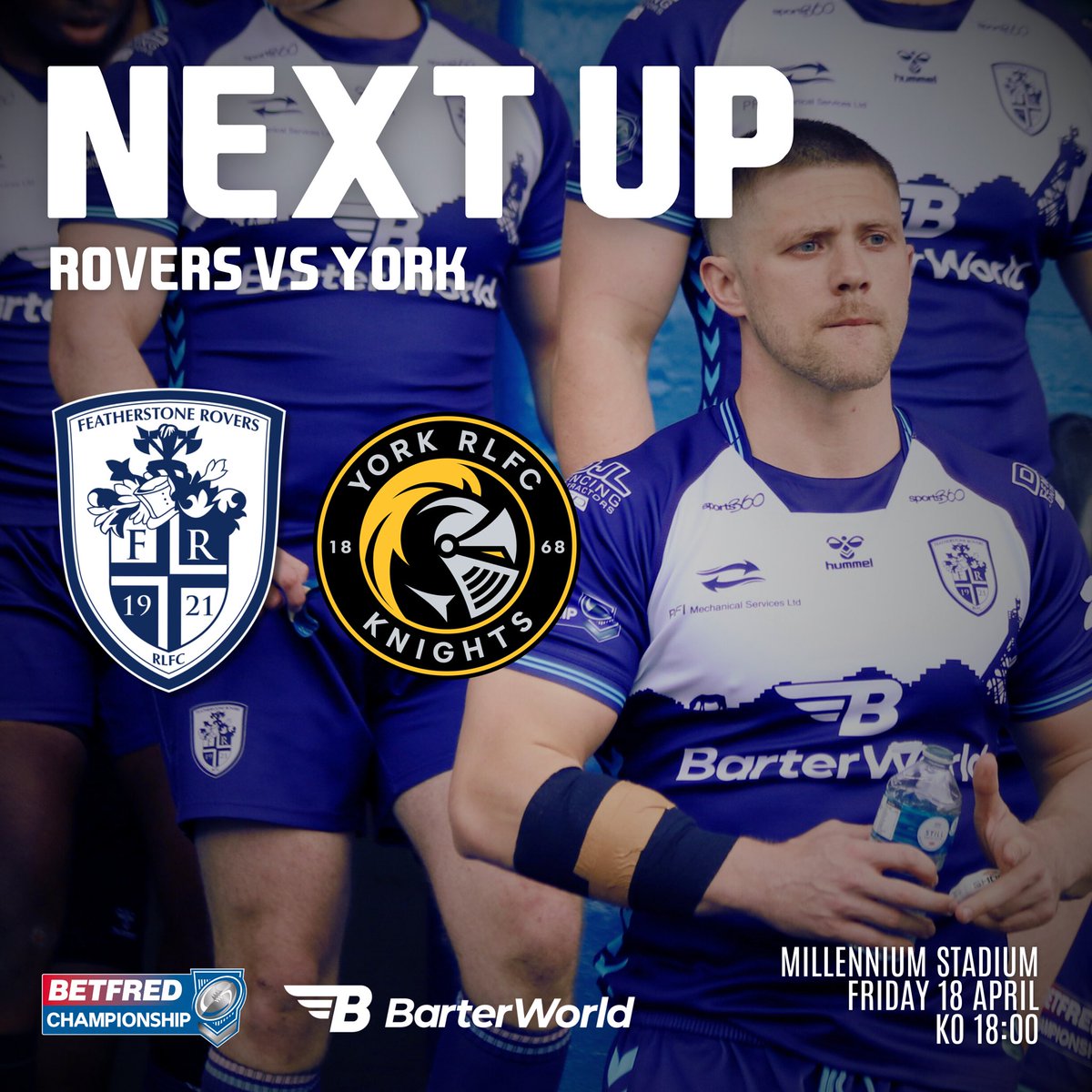 Back on home soil this Friday night in a big one against the Knights! 💪

Tickets: shorturl.at/Lwf6O

#UTR | #BackTheRovers