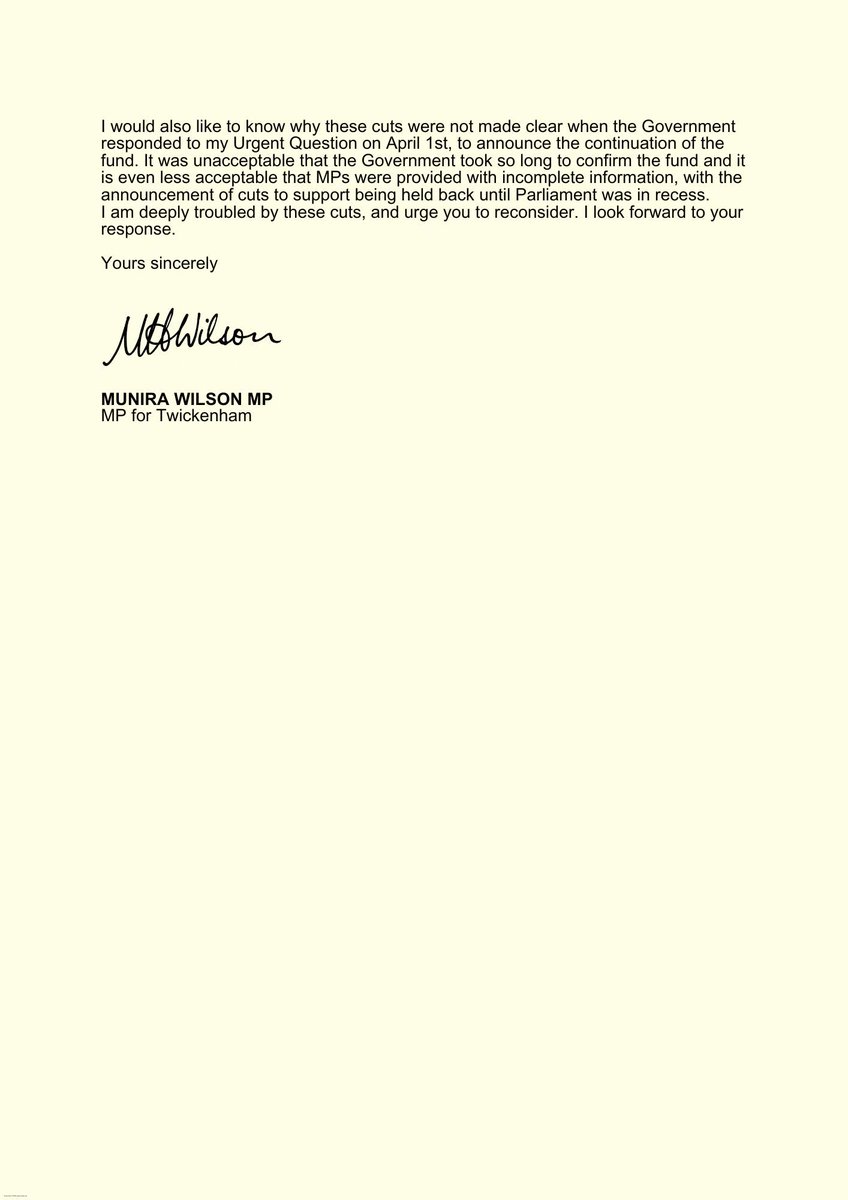 Extremely disappointed that during the Easter break, ministers have slipped out cuts in support for the most vulnerable children from the Adoption and Special Guardianship Support Fund. I have written to Bridget Phillipson to call for these changes to be reversed immediately 👇🏽