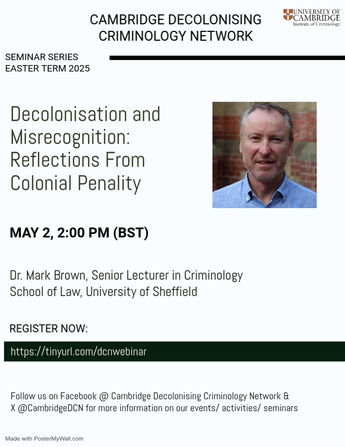 Cambridge Decolonising Criminology Network tweet media