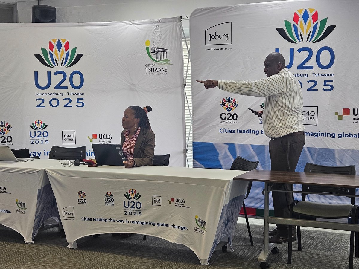 u20_sa's tweet photo. #U20SouthAfrica: We are ready to roll! 

Join us as we about to discuss "Climate Action and Urban Resilience." @uclg_org @TshwaneEconDev @SALGA_Gov @GDCoGTA @c40cities 

https://t.co/WZAtlXkrzM https://t.co/eYyicMhGsV
