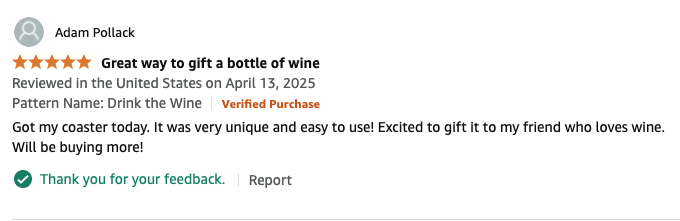 CoasterGreet's tweet photo. And the Amazon reviews are rolling in!

🍾https://t.co/YA1HOPKw6r 

#greetingcards #gifts #winetime #wine #winelife #gift #gifting #holiday #giftideas #fun #presents #clever #card #coaster #party #partyfavors #uniqueintheworld https://t.co/m8wNdIILVi