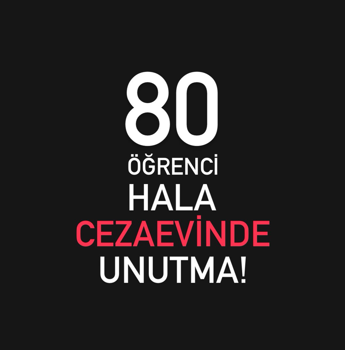 80 öğrenci hâlâ cezaevinde.

Unutma, unutturma.