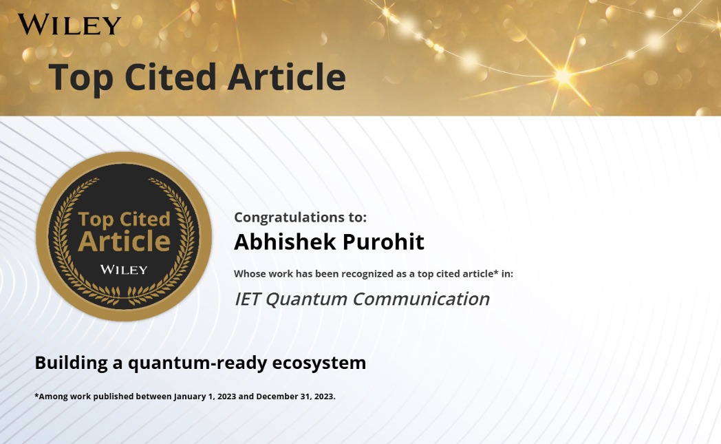 QURECA (@qureca) on Twitter photo 👏Our team member <a href="/Abhishek/">Abhishek Bhatnagar</a> Purohit’s paper “Building a Quantum-Ready Ecosystem” is a Top Cited Article in Wiley’s IET Quantum Communication (2023)! 📈
Big kudos to all co-authors!
#Quantum
Read more: qureca.com/the-blueprint-… 👏Our team member <a href="/Abhishek/">Abhishek Bhatnagar</a> Purohit’s paper “Building a Quantum-Ready Ecosystem” is a Top Cited Article in Wiley’s IET Quantum Communication (2023)! 📈
Big kudos to all co-authors!
#Quantum
Read more: qureca.com/the-blueprint-…